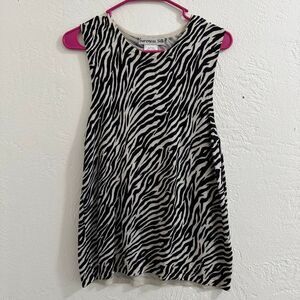 Vintage 90s Sureness Silk Zebra Print Sleeveless Knit Top L
